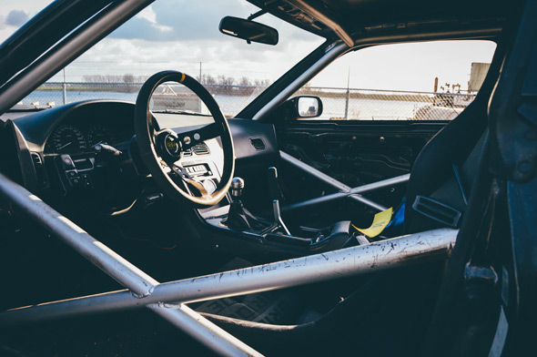 car interior with racing modifications